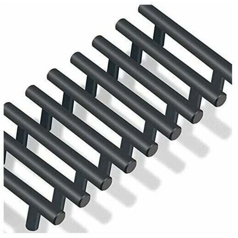 20pcs T Bar Bâton Cuisine Armoire Porte Poignées Placard Tiroir Chambre Meubles Tirer Noir Entraxe 64 mm - Noir