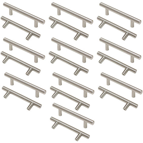 20Pcs T Shape Glass Door Handle Rust Proof Decorative Robust Practical Push Pull Cabinet Door Handle