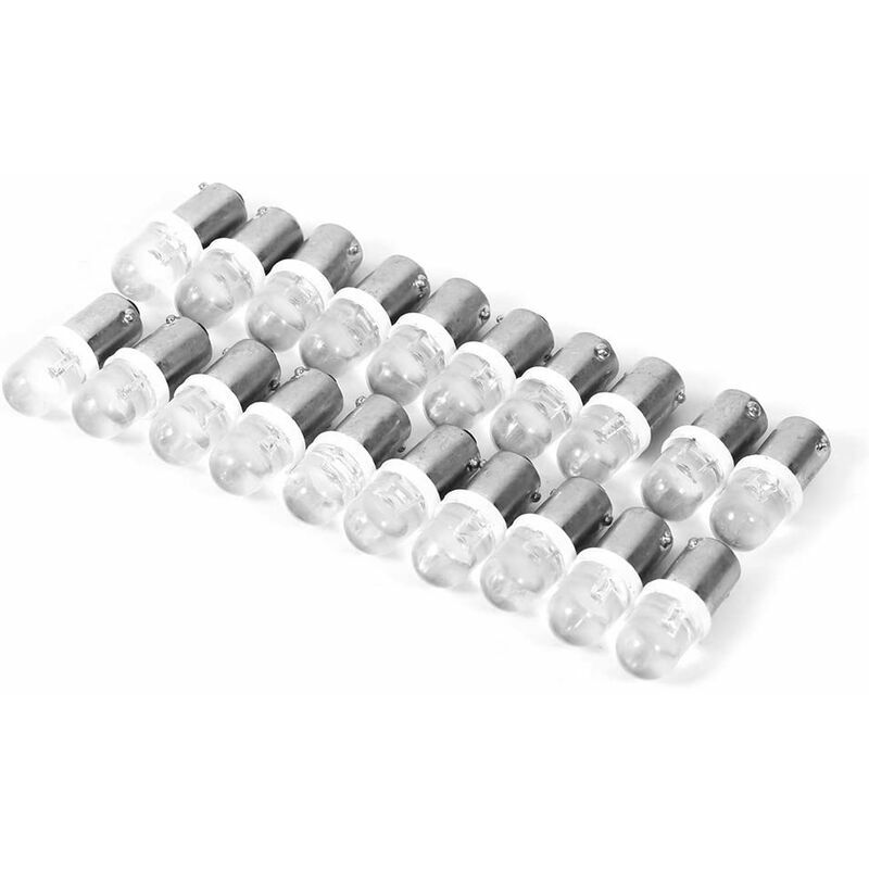 20Pcs T11 T4W led Ampoules Blanc BA9S H6W 1895 Convexe 1 led Auto Voiture led Blanc Tableau de bord Ampoule pour les clignotants, les feux de