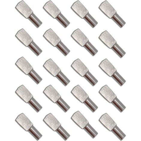 20Pcs Taquet Etagere, Support d'Étagère Étagère Broches Cheville Etagere Supports de Plaque en Métal Nickelé pour Armoire Bureau Accessoires - 5mm19mm