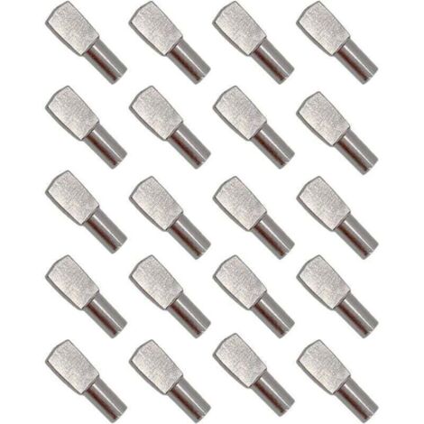 20Pcs Taquet Etagere, Support d'Étagère Étagère Broches Cheville Etagere Supports de Plaque en Métal Nickelé pour Armoire Bureau Accessoires - 5mm19mm
