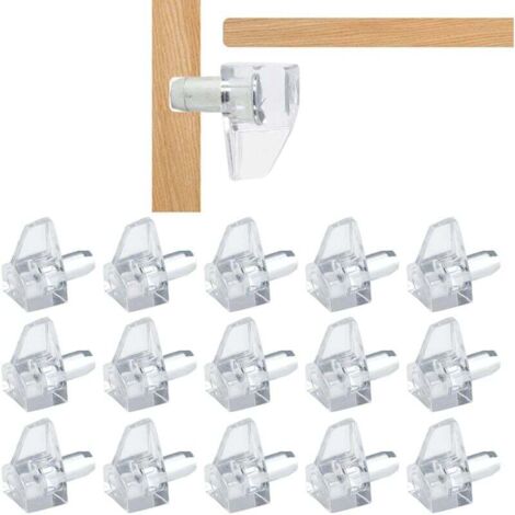 20pcs Taquets Étagère - Chevilles de Support d'Étagère de 5 mm en Plastique Transparent - Accessoires pour Meubles de Cuisine, Livres, Étagères-consoles et taquets pour étagères