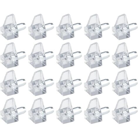 20pcs Taquets Étagère - Chevilles de Support d'Étagère de 5 mm en Plastique Transparent - Accessoires pour Meubles de Cuisine, Livres, Étagères-consoles et taquets pour étagères