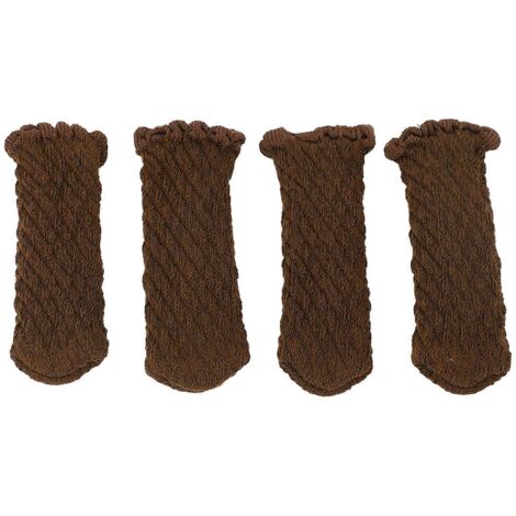 20Pcs Thickened Knitted Table Chair Leg Floor Protectors Covers Furniture Leg Socks for Hardwood Floors Elegant Chocolate