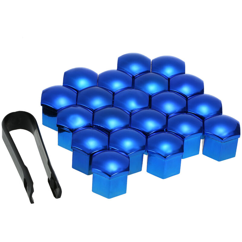 

Happyshopping - 20pcs Universal 17mm Cubiertas de tuerca de rueda Tapones de tuerca de orejeta Protector de tornillo,Azul