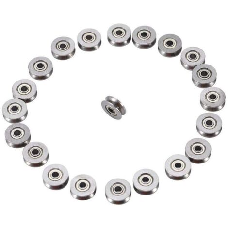 20pcs V623ZZ Guide de Rainure en V Miniature en Acier Roulement à Billes de Rail de Poulie 3x12x4mm pour Système de Mouvement Linéaire de Rail