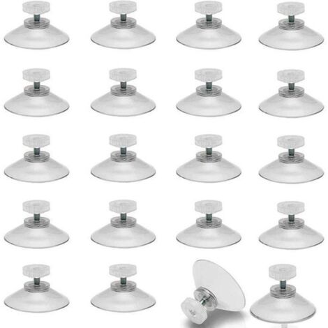 20pcs Ventouse a Visser Avec Filetage M5 Ventouses de Fixation 40mm Ventouses a Vis Transparente œillets sans Crochets Vitre pour