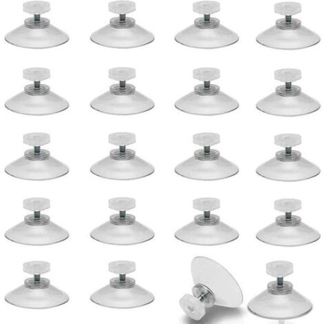 20pcs Ventouse a Visser Avec Filetage M5 Ventouses de Fixation 40mm Ventouses a Vis Transparente œillets sans Crochets Vitre pour