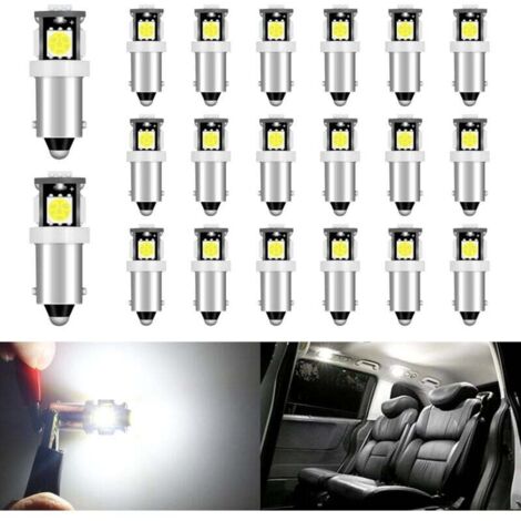 (20pcs)T11 BA9S Ampoules LED pour T4W BA9 53 57, 12V Blanc Ampoules Intérieures Voiture 5050 5SMD, pour Lampe Lecture, Éclairage Plaque D'immatriculation, Feux Position Latéraux, Éclairage Portière