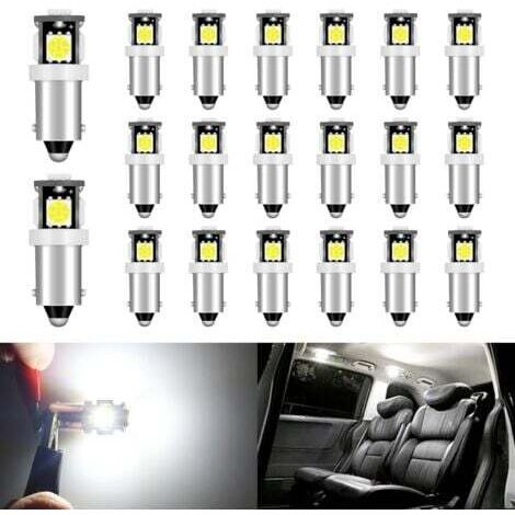 (20pcs)T11 BA9S Ampoules LED pour T4W BA9 53 57, 12V Blanc Ampoules Intérieures Voiture 5050 5SMD, pour Lampe Lecture, Éclairage Plaque D'immatriculation, Feux Position Latéraux, Éclairage Portière