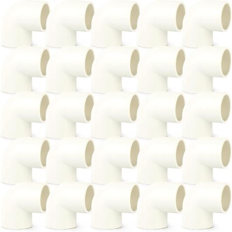 20pièces PVC Nettoyage Bouchon 20mm BSP Mâle, Adaptateur de capuchon d'extrémité, Fermeture bouchon raccordement tuyauterie pour la maison ou l'industrie, Ligne d'eau plomberie 90 Degree Elbow 25mm