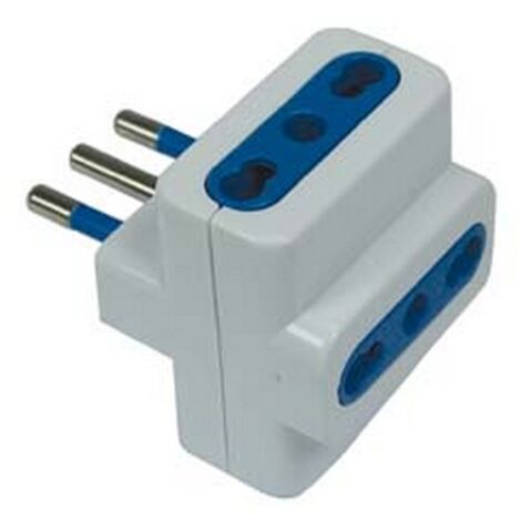 20PZ ADATTATORE TRIPLO 2P+T BIANCO - spina 16A prese 10/16A bianco