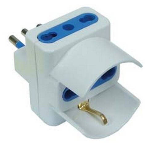 20PZ ADATTATORE TRIPLO 2P+T CON SCHUKO BIANCO - spina 16A e prese 10/16A bianco