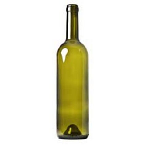 20PZ BOTTIGLIA BORDOLESE IN VETRO VERDE TONDA PER VINO - capacità lt.0,75