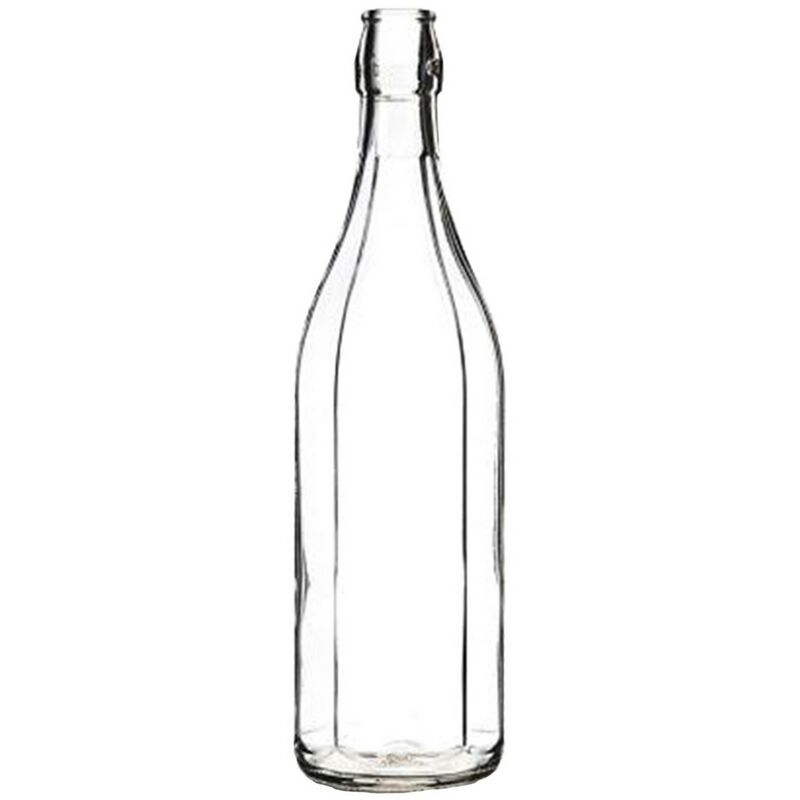Image of Gruppo Vetro Somma - 20PZ bottiglia in vetro 'costolata' 1000 ml bianca - tappo 7943200