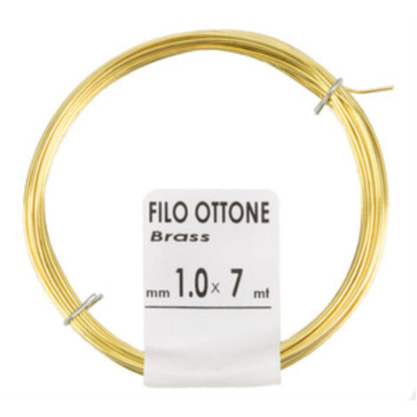 20PZ FILO OTTONE DIAMETRO 0,8 MM LUNGHEZZA 12 MT MATASSINA 50 G