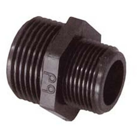 20PZ NIPLES RIDOTTO FILETTATO MASCHIO MASCHIO IN POLIPROPILENE - M 1" M 1/2"