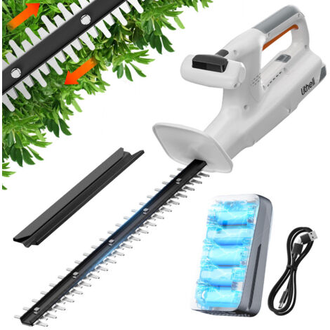 20V Heckenschere Akku, Hedge Trimmer mit einem 2,0 Ah Akku. ergonomischer Griff, 45CM Messerlänge für leichte Trimmarbeiten, 1.7kg leicht Gewicht Litheli