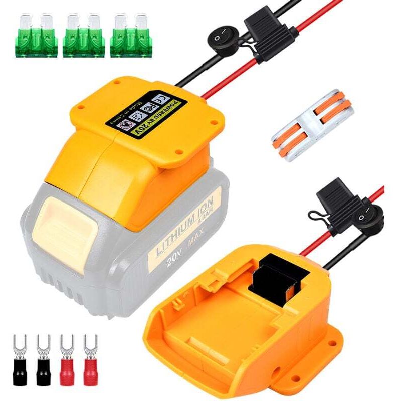 Image of 20 v, fai da te con adattatore per collegamento via cavo