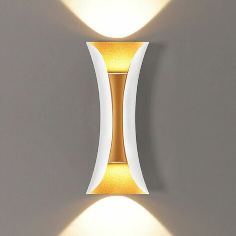 20W Creative Modern Wall Lamp LED Wall Lamp Wall Lamp Waterproof IP65 Aluminum LED Washer Indoor Outdoor White + Gold