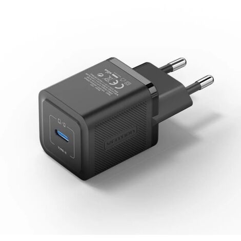 20W GaN Ladegerät Wandladegerät USB-C Schwarz