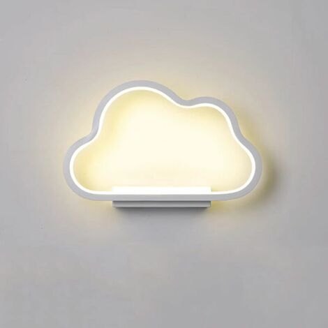 20W Indoor Wall Light, LED Wall Light Minimalist Design Cloud Shape, Warm White-Natural White-Cold White Dimmable Tricolor,RA≥85, Kids Bedroom Wall Light (White) [Energy Class A]