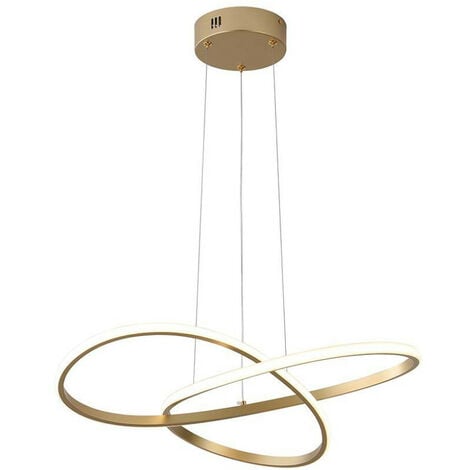 V-TAC LAMPADARIO LED A SOSPENSIONE 20W IN METALLO DAL DESIGN MODERNO 50X10CM VERNICIATO ORO 3000K - VTAC