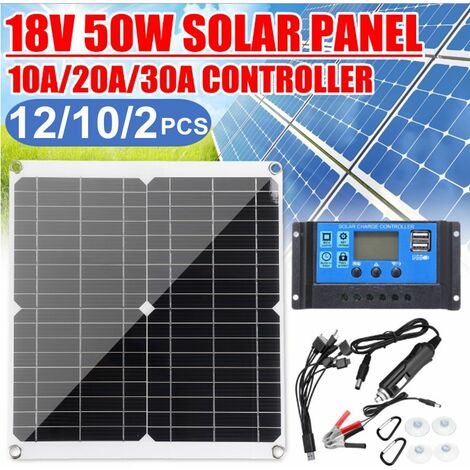20W Panel Solar Semiflexible MPPT 10-30A 12-24V Regulador LCD Controlador de Carga para RV Barco