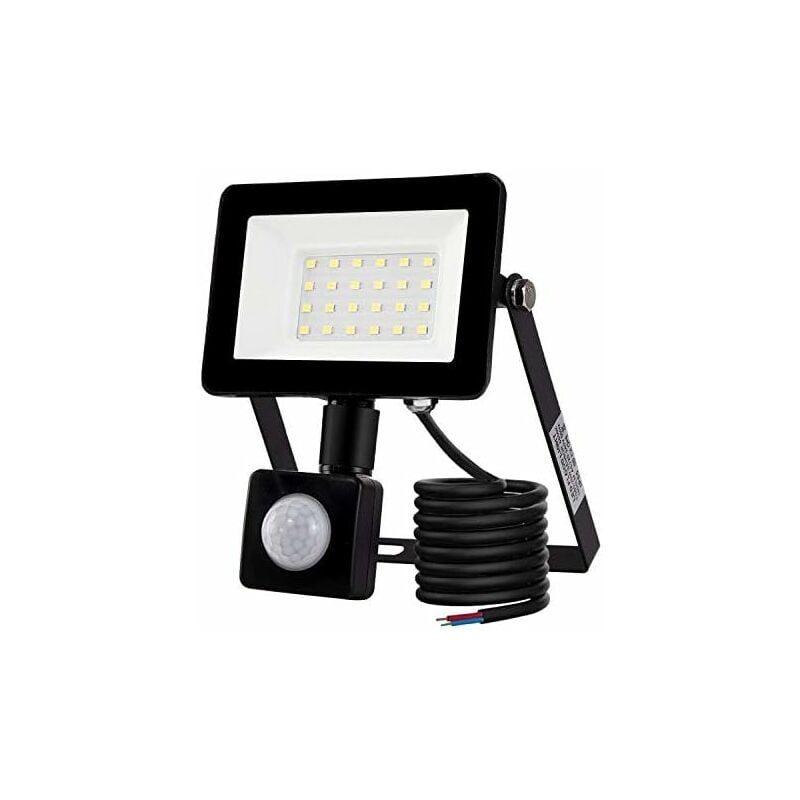 20W Projecteur led extérieur Lumière à détecteur de mouvement 6500K Spot led Extérieur,IP66 Avec Détecteur De Mouvement Lampe de Sécurité,pour Jardin