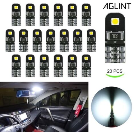 20X Ampoules T10 LED CANBUS Sans Erreur Voiture Lampe 12V Blanc T10 W5W 2825 Intérieur De Voiture Lumière Dôme Feux