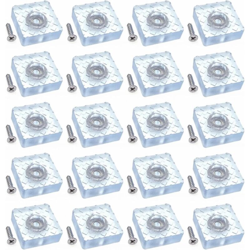 20x Antidérapant Silencieux 30mm Grand Protecteur Sol Silicone Patins de Meubles Planeurs avec vis pour Pieds canapé Table Bureau, Coussinets Chaise