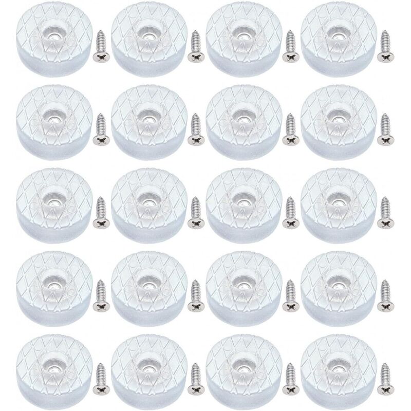 20x Antidérapant Silencieux 30mm Grand Protecteur Sol Silicone Patins de Meubles Planeurs avec vis pour Pieds canapé Table Bureau, Coussinets Chaise