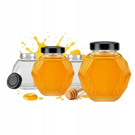 20x Barattolo di vetro GUCIO da 0,38 l per bottiglie regalo di nozze di marmellata di MIELE