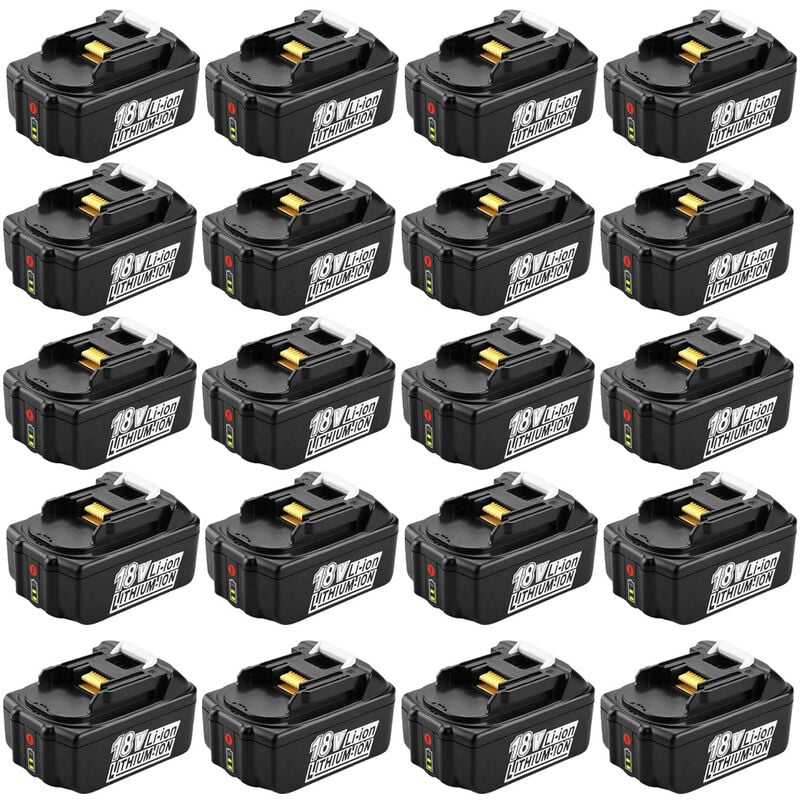 20X Batterie pour Makita 18V BL1860B BL1850B BL1840B BL1830B BL1820B BL1815 BL1815N LXT400 pour Makita Batteries d'outils avec indicateur LED 18V