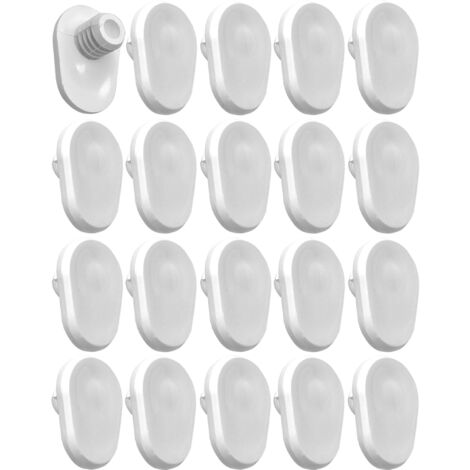 20x Bouchon cache trou de montage capuchon en plastique forme oblong 10mm 11mm Protection Recouvrement Meuble Literie Maison, Blanc