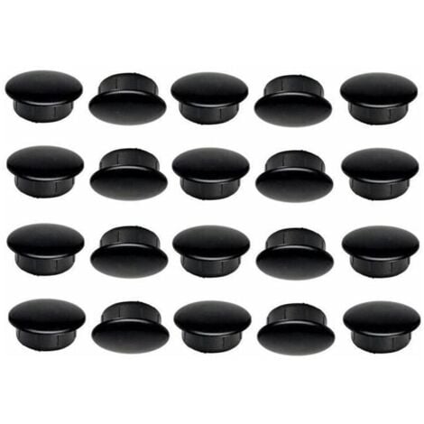 20x bouchon plastique noir 11mm x 15mm capuchon protection cache vis trou