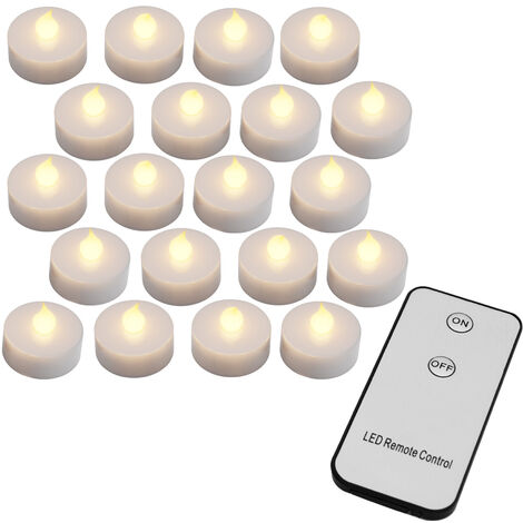 20x Bougies LED électriques Lumière scintillante Blanc chaud avec Télécommande