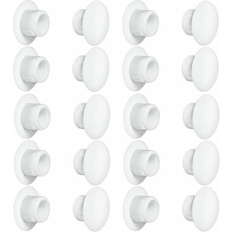 épaisseur 0,5 mm 20 mm IROX MTA2005BK030 Lot de 30 bouchons cache-trou adhésifs diamètre 20 mm blanc et blanc bouchon pour trou adhésif pour meubles 
