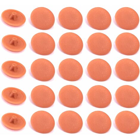 20x Cache vis cruciforme en plastique 4 x 2,7 x 11,8mm PZ2 Meuble Capuchon Bouchon Trou Protection Universel, orange foncé carotte