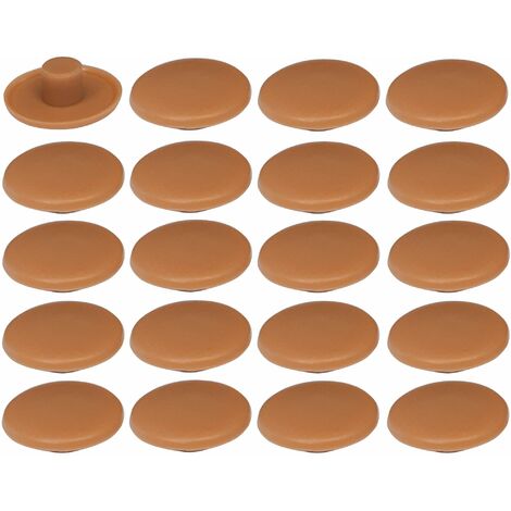 20x Cache vis en plastique 4 x 2,7 x 11,8mm Confirmat Meuble Capuchon Bouchon Trou Protection Universel, marron chêne clair