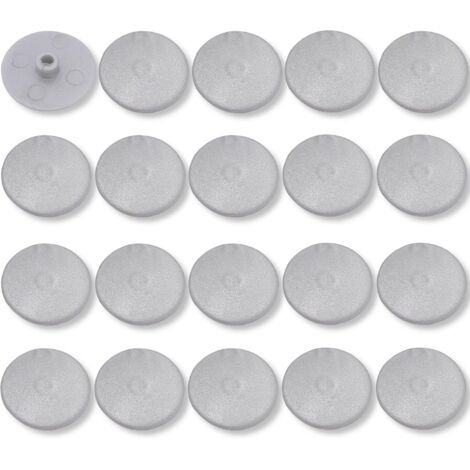 20x Cache vis Plastique Gris d = 4mm D = 17mm l = 3mm tête Plate CHC FHC 15mm 6 pans Creux Allen SW4 Hexagonal Meuble Capuchon Bouchon Trou