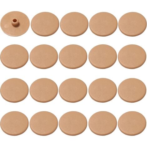 20x Cache vis Plastique Marron Pin d = 4mm D = 17mm l = 3mm tête Plate CHC FHC 15mm 6 pans Creux Allen SW4 Hexagonal Meuble Capuchon Bouchon Trou