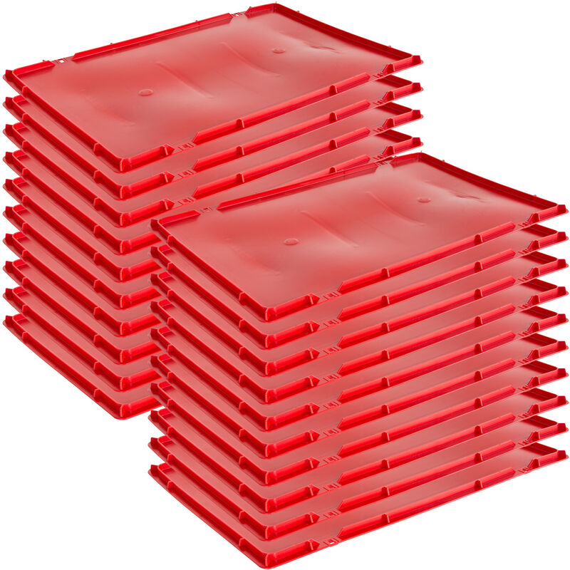 Kingpower - 20x Couvercle Capot Boucher Caisse Viande Caisse Eurofleischkiste Rouge Caisse Empilement Plastique
