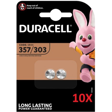 20x Duracell Uhrenbatterie D357 1,55V 190mAh AgO
