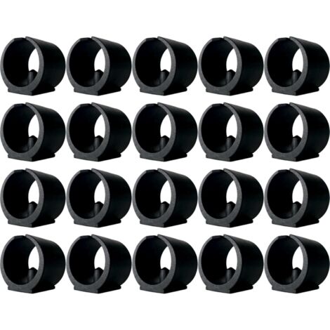 20x Embout de Chaise Noir Tube Rond avec Ergot à Clipser Patin Forme U Guide Pied Meuble Plot, 22mm