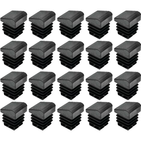 5X Embout De Tube Bouchon Insert Protection Rectangulaire Rentrant Patin Pied Chaise Meuble Noir