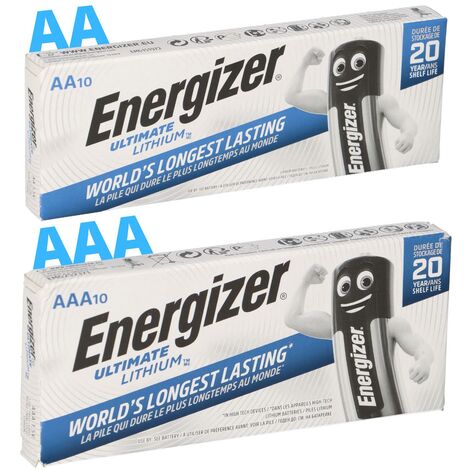 20x Energizer Lithium Batterie SET 10x AA Mignon + 10x AAA Micro