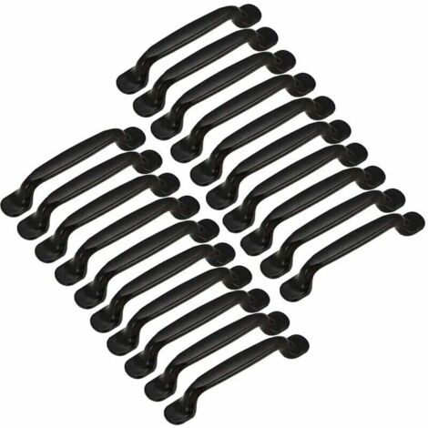 20x Küchentürgriff Schrank Schublade Schlafzimmer Möbel Pull Achsabstand 128mm, Schwarz Aluminium