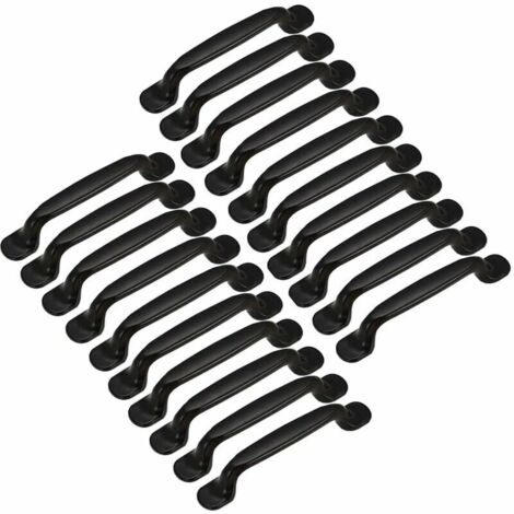 20x Maniglia per porta della cucina, armadio, cassetto, mobili da camera da letto, distanza dal centro 128 mm, alluminio nero