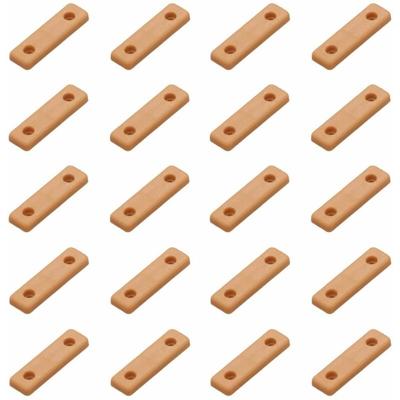 Cyclingcolors - 20x Pied de meuble à visser en plastique 50 x 14 x 5mm Patin glisseur Protection Sol Pied Meuble Chaise, marron aulne